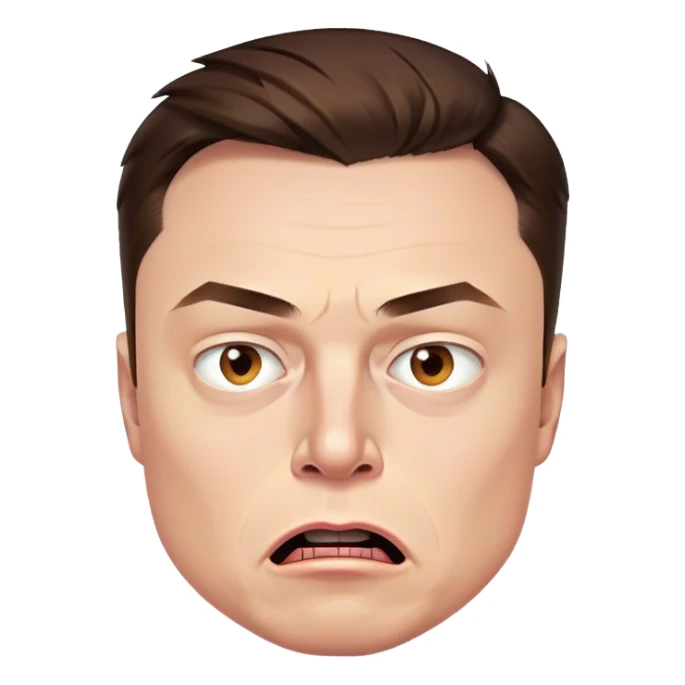 Elon Musk angry photorealistic sticker