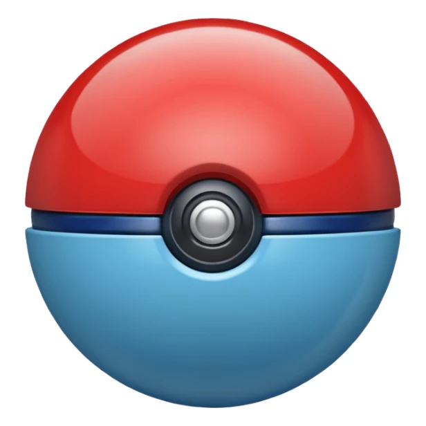 blue pokeball emoji with a red stripe sticker