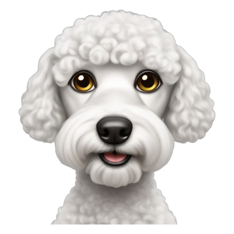 realistic black-eyed white poodle gaze sticker