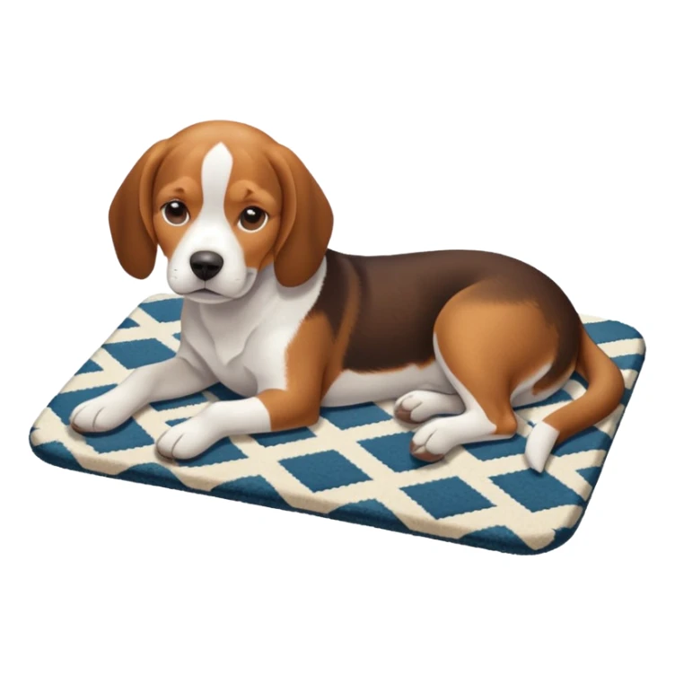 Beagle dog resting room isometric sticker