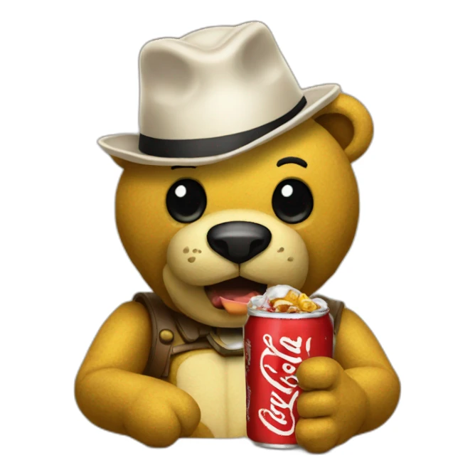 Golden Freddy avec un coca sticker