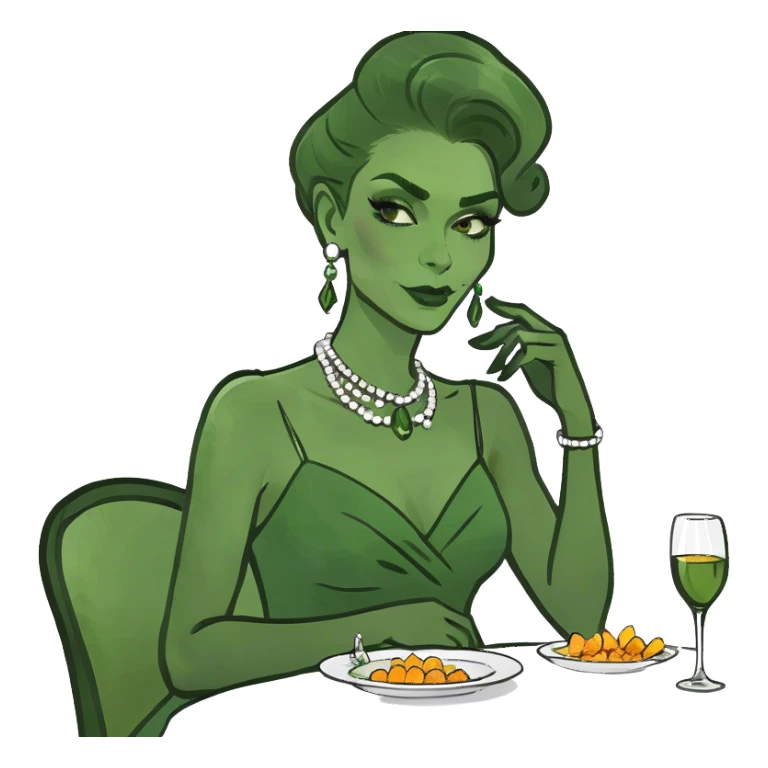 fancy black woman at dinner sticker