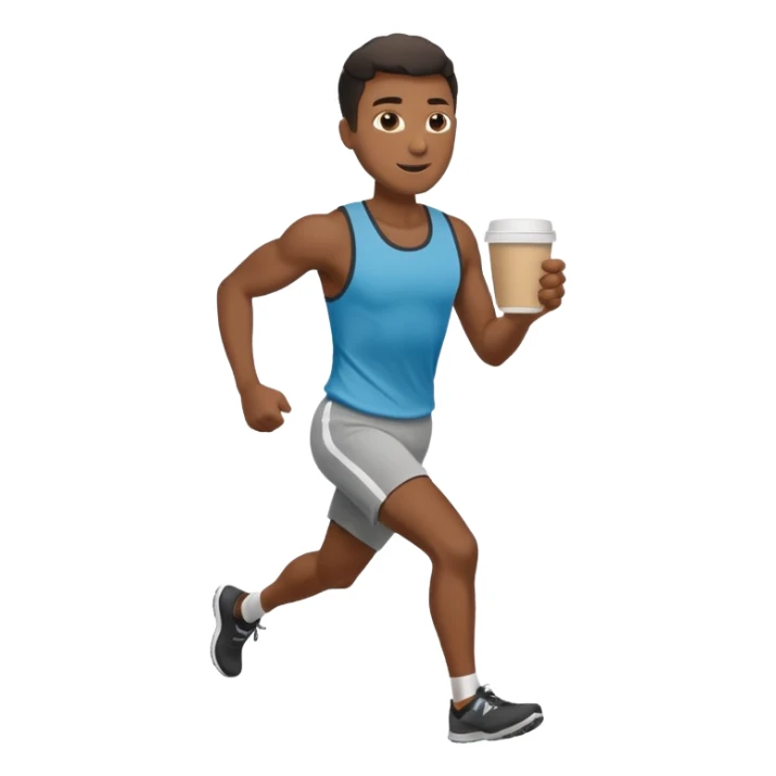 Morning Coffee Runner black man  sticker