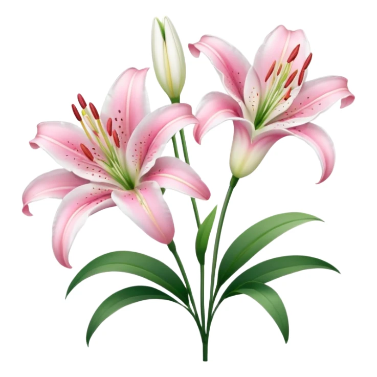 Pink and white lilies sticker