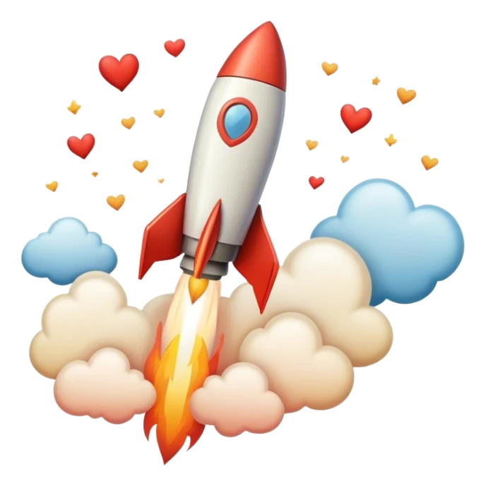 rocket friendship love in the sky sticker