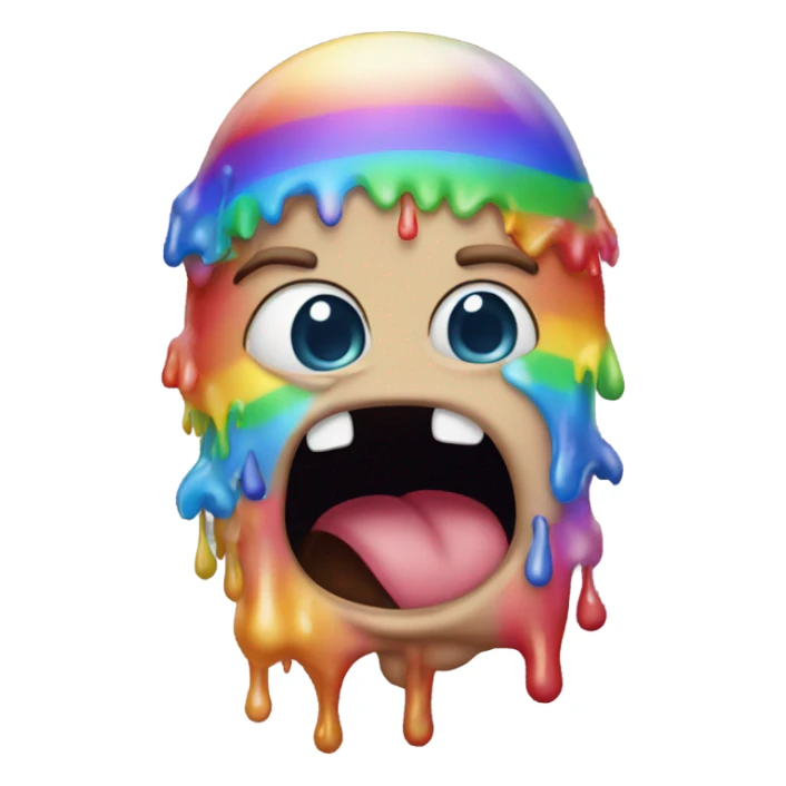 Heart eyes puking rainbows sticker