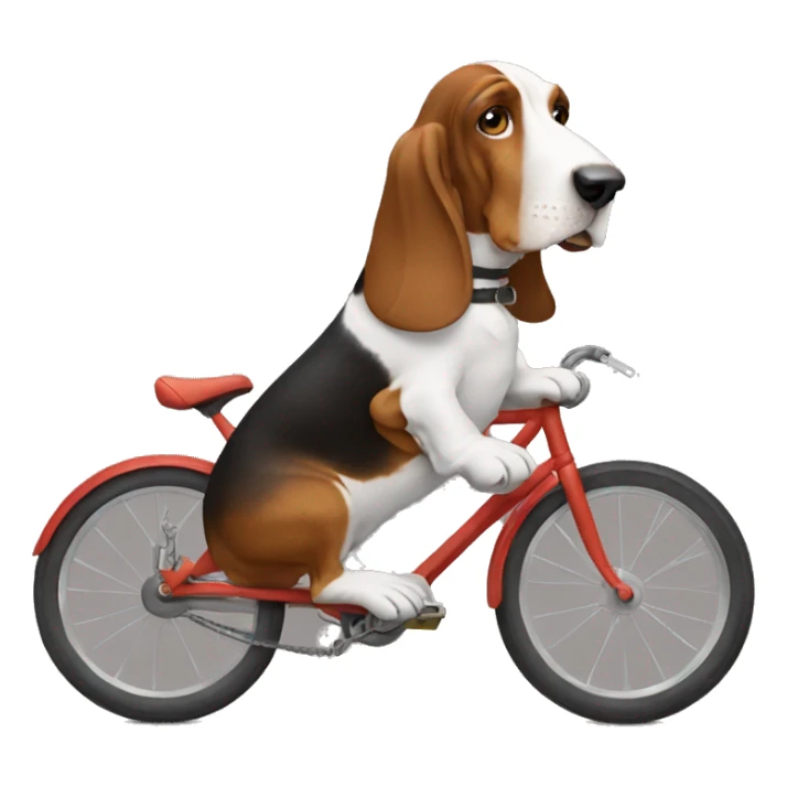 Basset hound riding a bike sticker