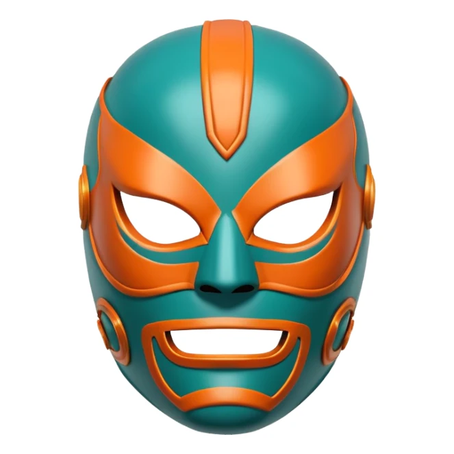 teal and orange luchador mask sticker