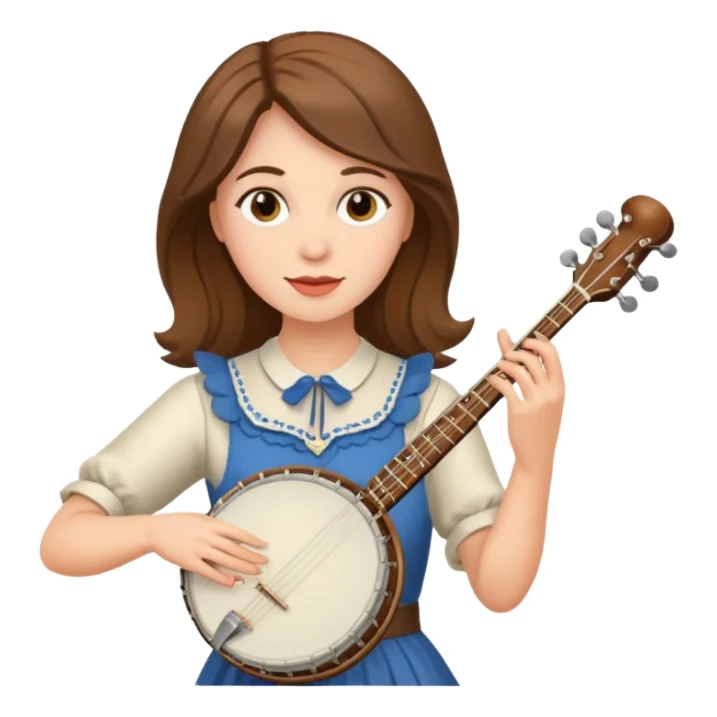 woman playing the banjo sticker