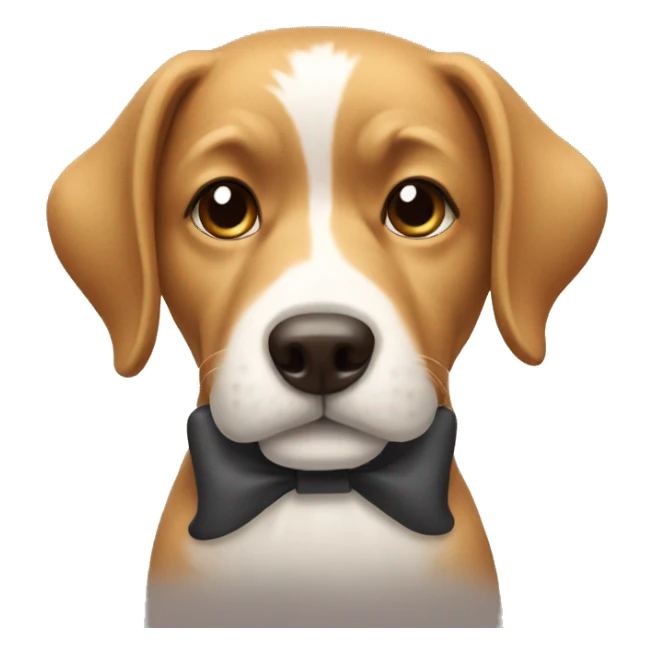 Dog wearing bow sticker