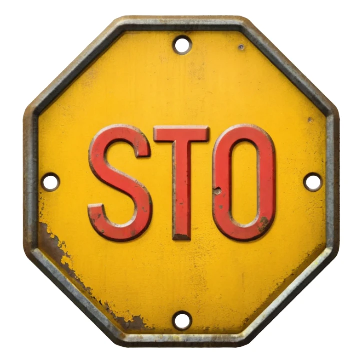 yellow stop sign sticker