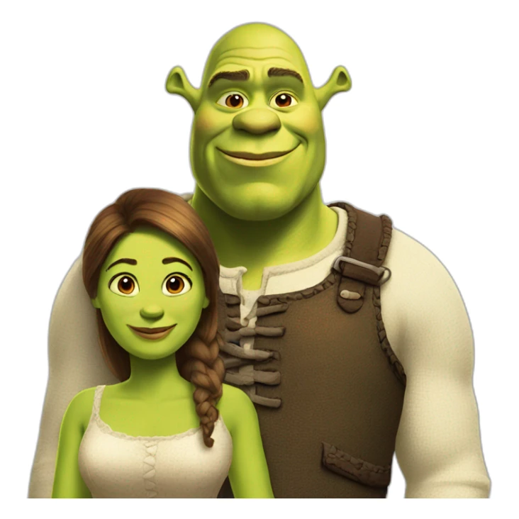 Shrek with his wife sticker