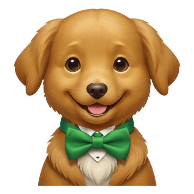 dog with a green bow tie sticker