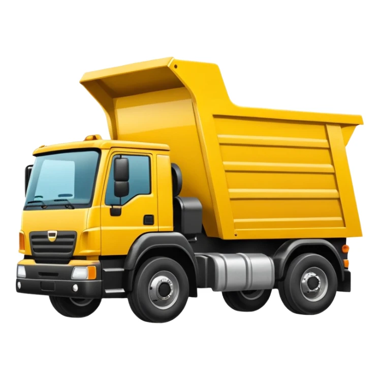 Draw a yellow dump truck with an open bed sticker
