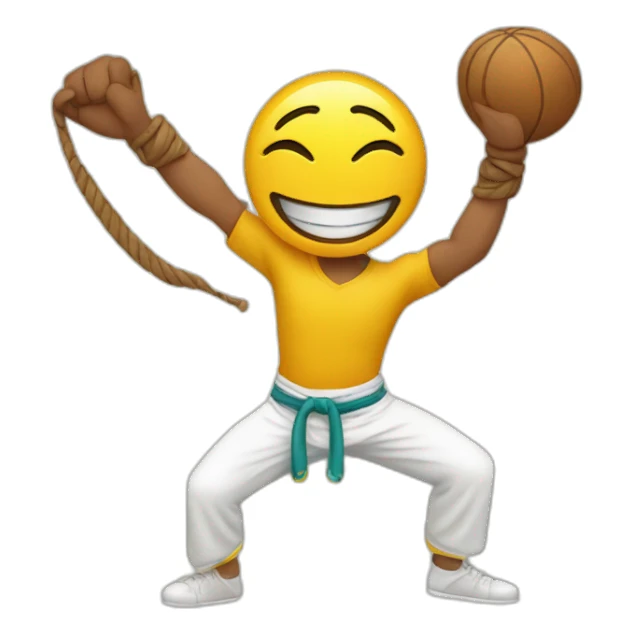 Smily face Emoji playing capoeira  sticker