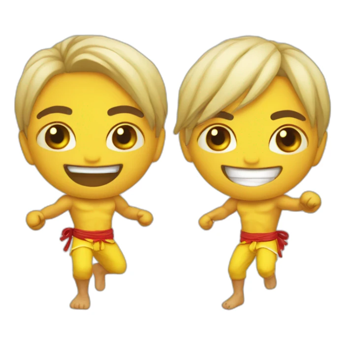 Smily face Emoji capoeira fighter sticker