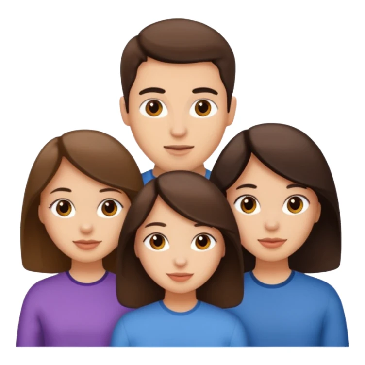 2 girls 1 guy brunettes  sticker