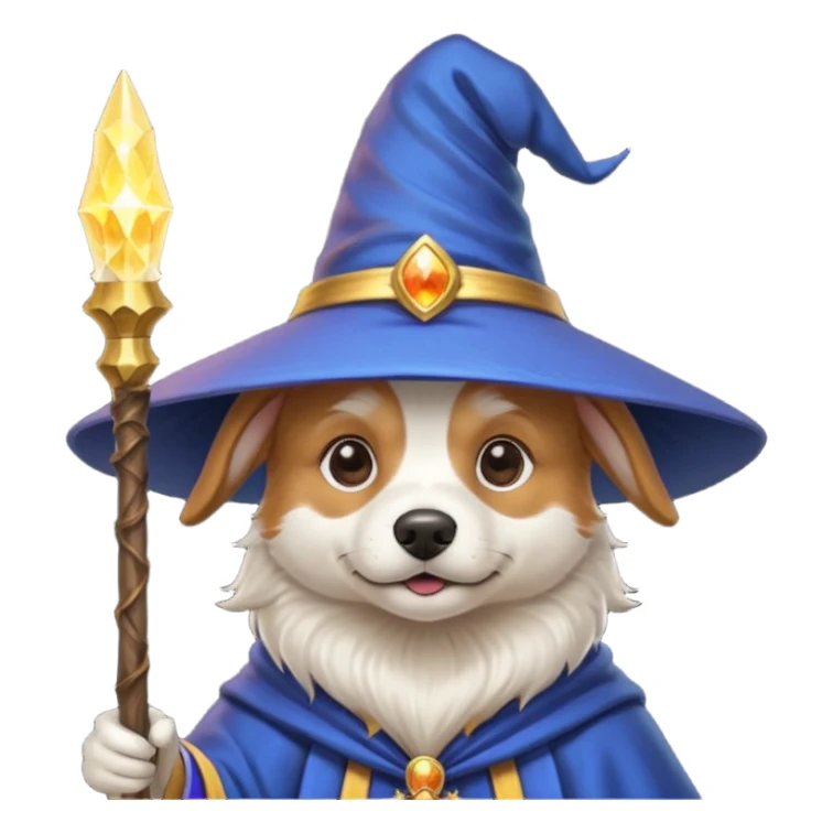 Dog wizard sticker