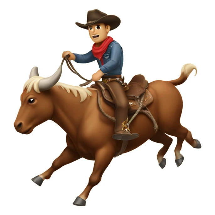 Cowboy riding bull sticker