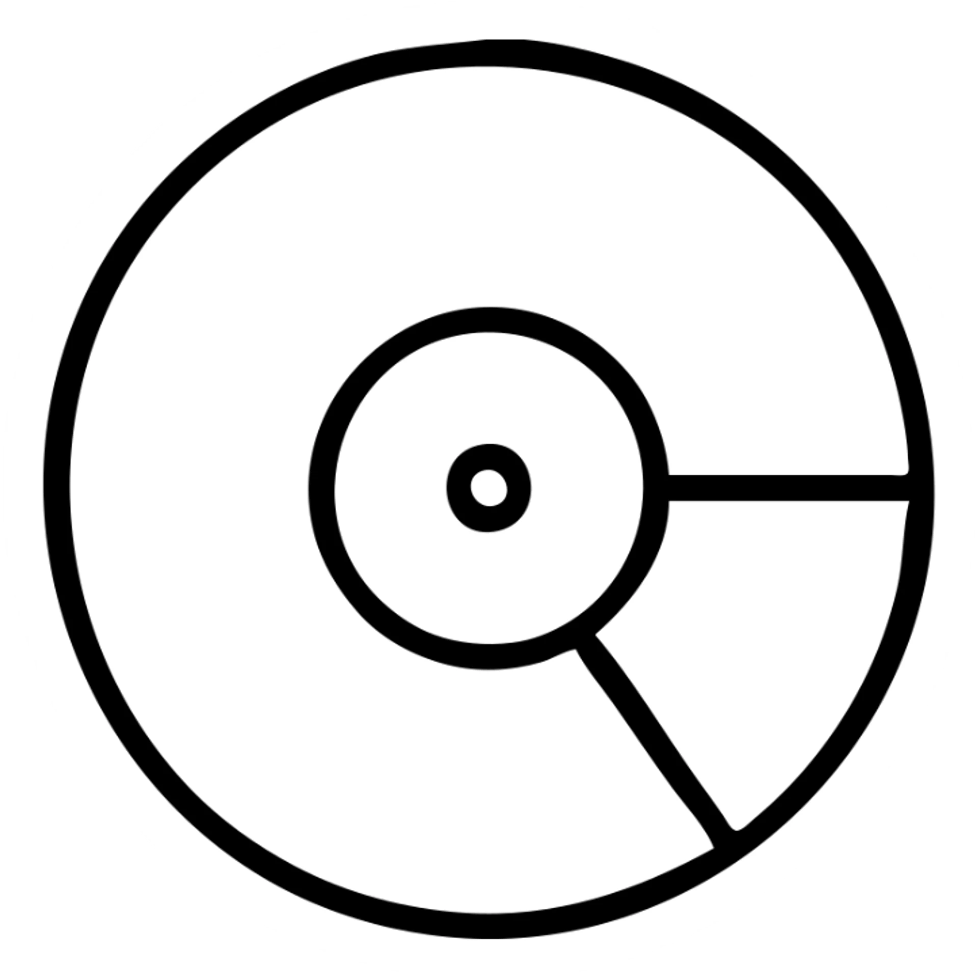 red and black vinyl record, minimalist style, clean shapes sticker