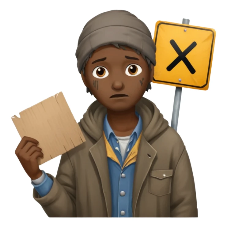 homeless job icon sticker