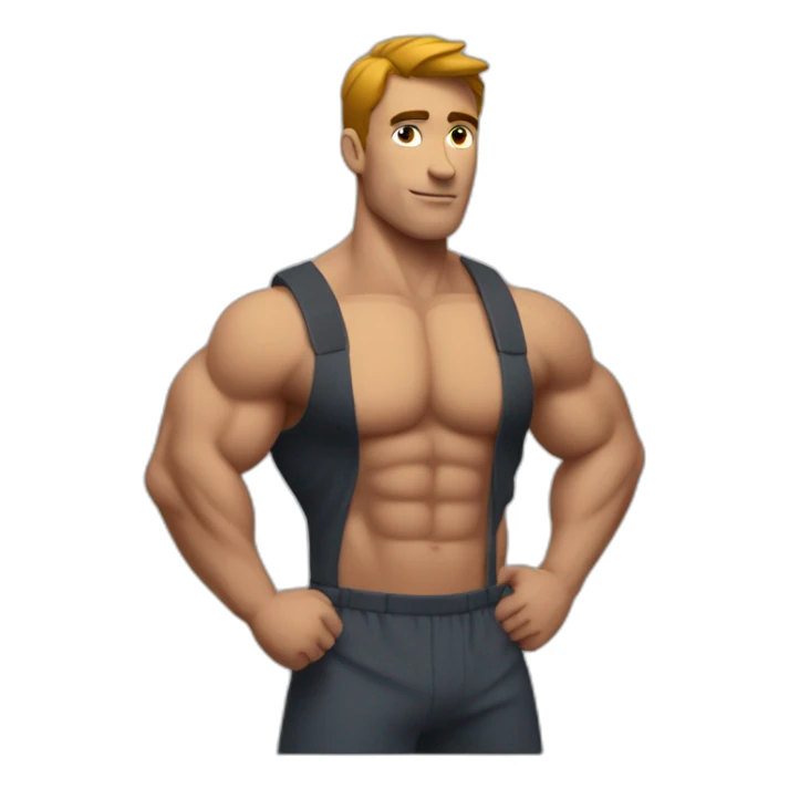 Fit Man With the biceps marked in red sticker