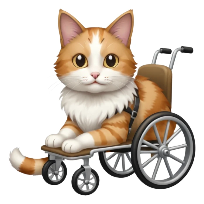 disabled cat in cat wheelchair sticker