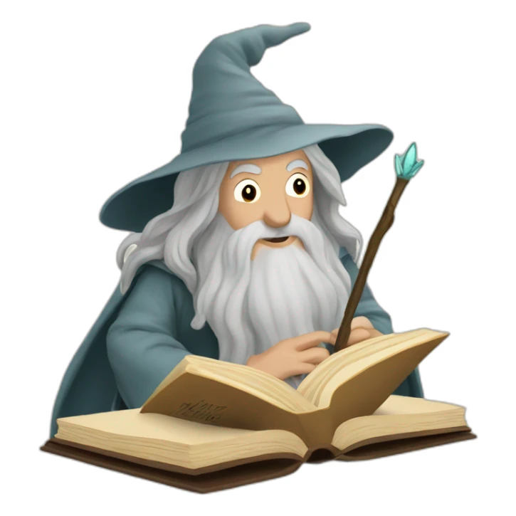gandalf enchanting a book sticker