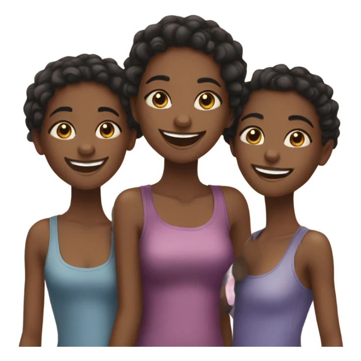 3 black girls bffs sticker