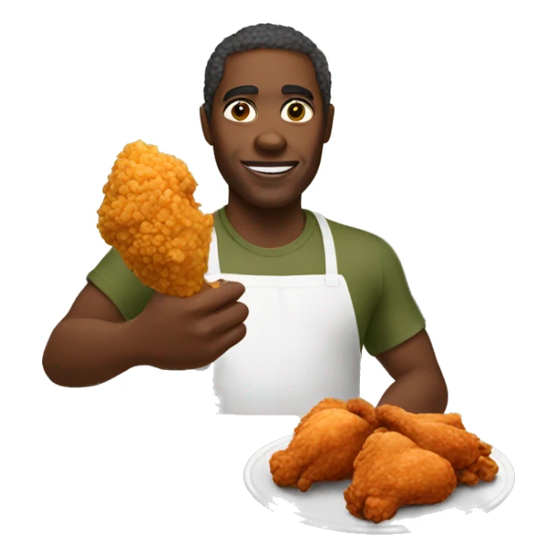 an african man holding fried chicken sticker
