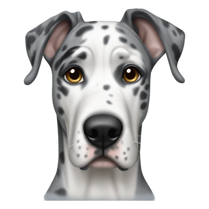 Asian man with blue Merle great dane sticker