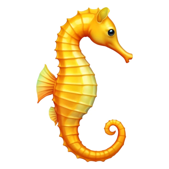 yellow/orangy seahorse facing right. curled tail sticker