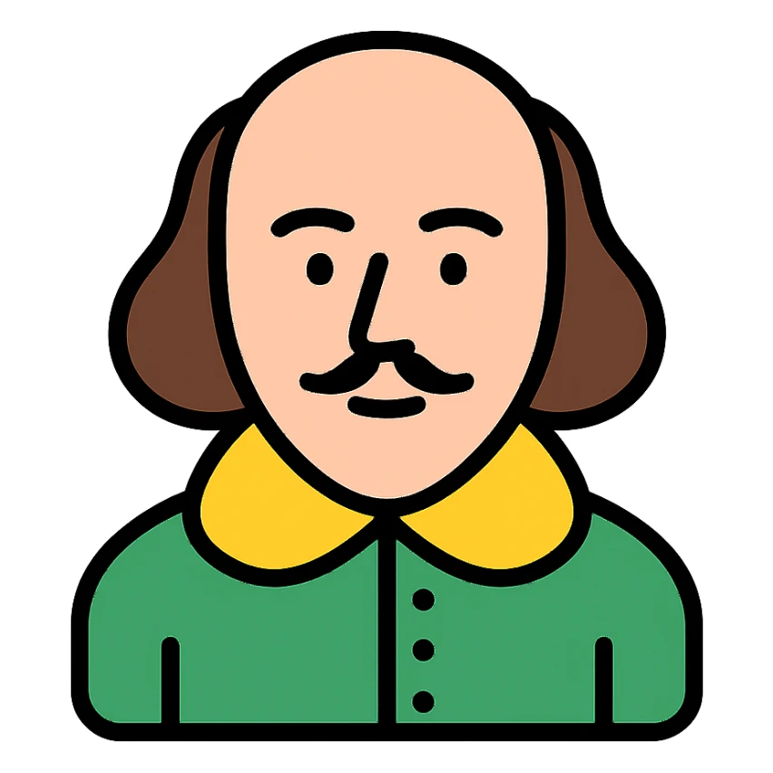 Shakespeare color outline icon sticker