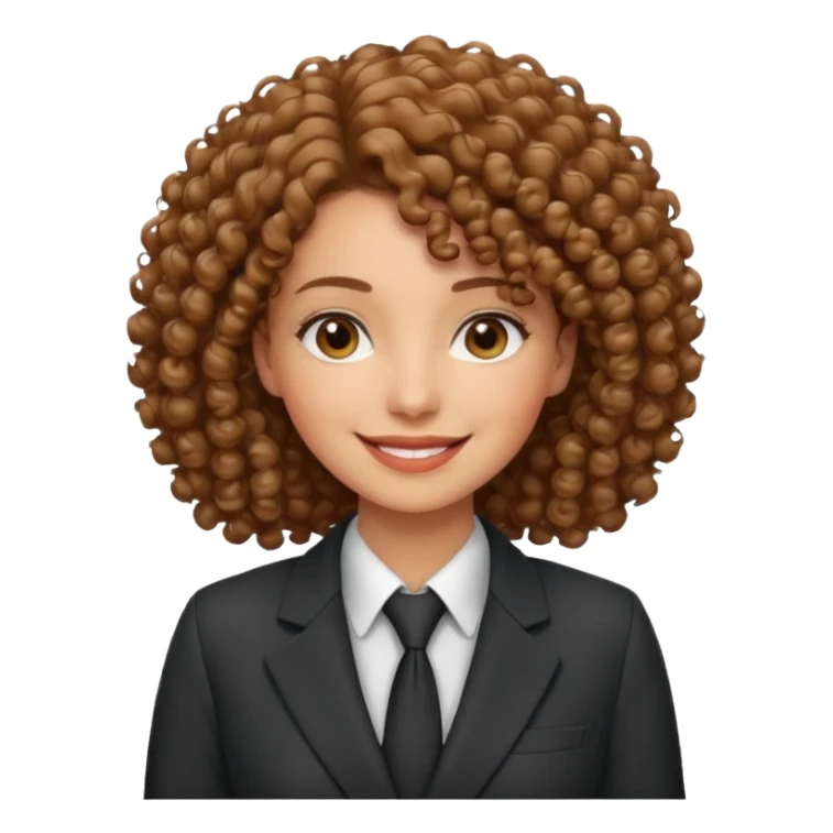 curly-haired woman in a suit sticker