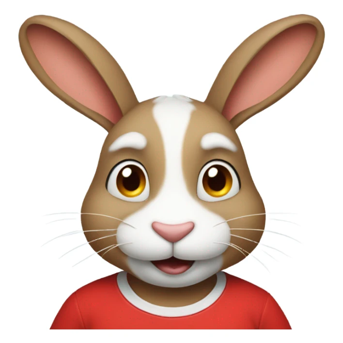 mid-age specialist rabbit in red t-shirt sticker