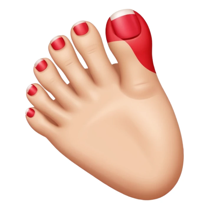 make a toe emoji with french tips sticker
