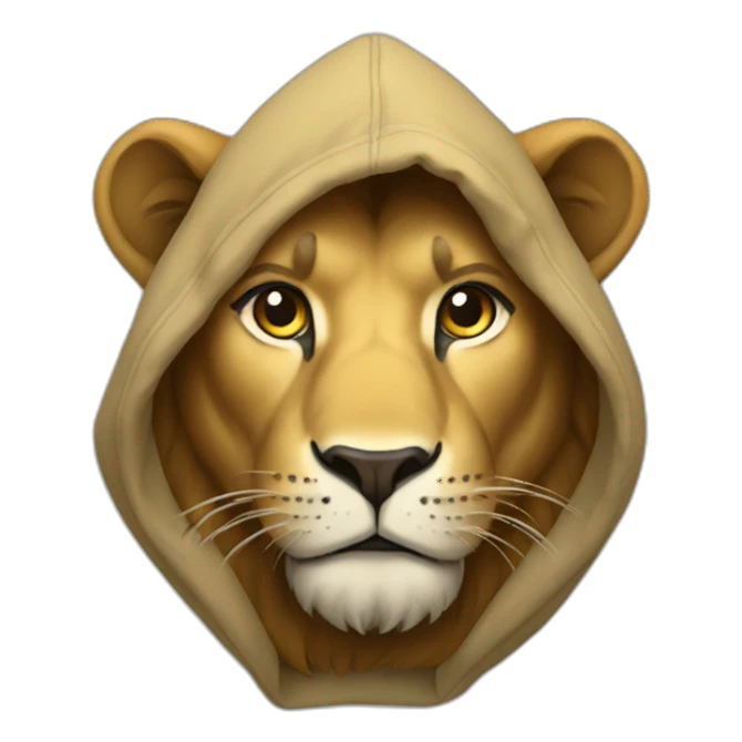 Lion wearing hoodie  sticker