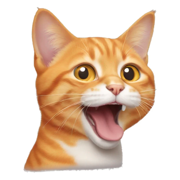 Orange cat sticking tongue out sticker