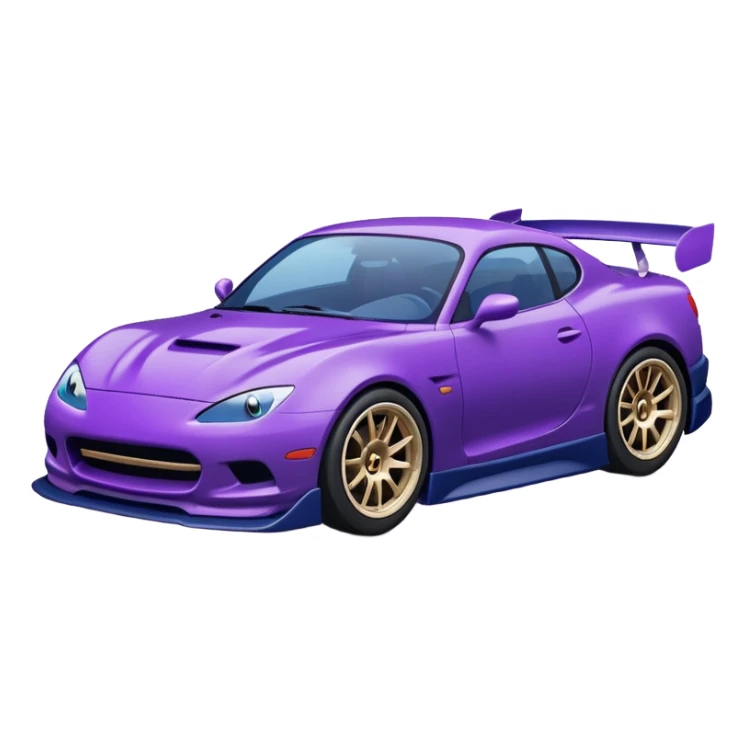 Purple and navy blue car doing a drift. sticker