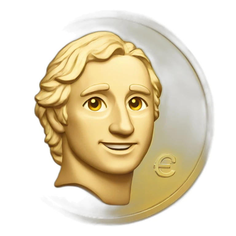 golden coin euro sticker