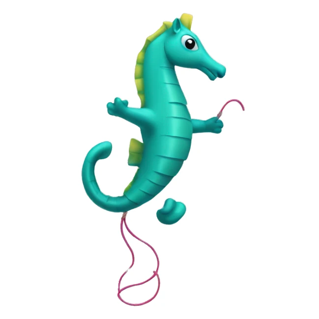 Sea horse playing jump rope sticker