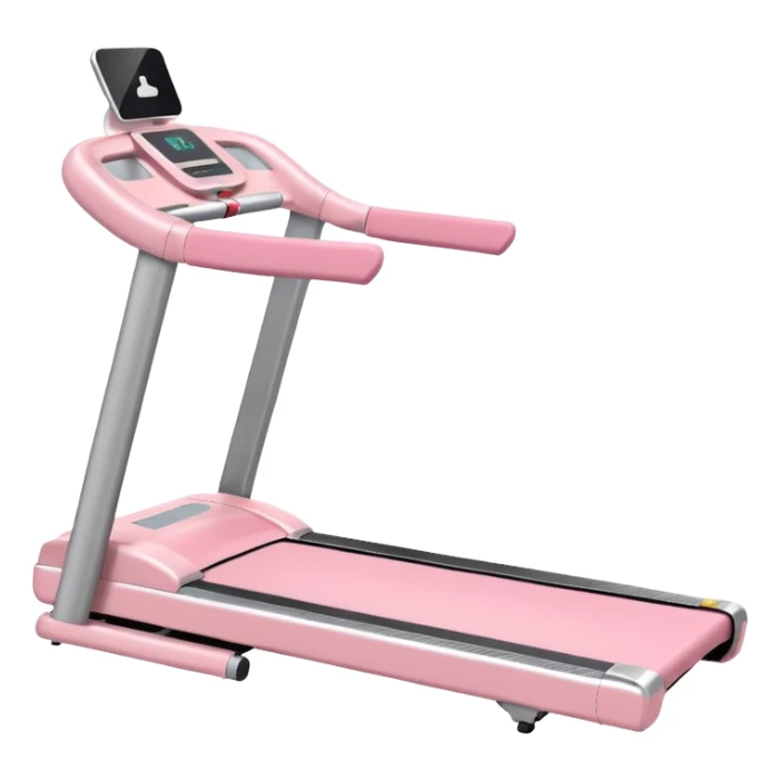 Pastel pink treadmill with sleek minimal design, soft shadows sticker