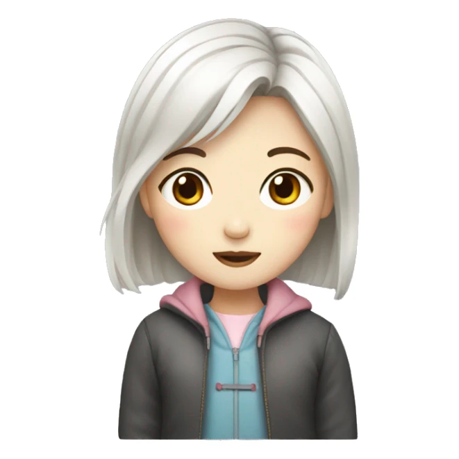 Girl with korean style sticker