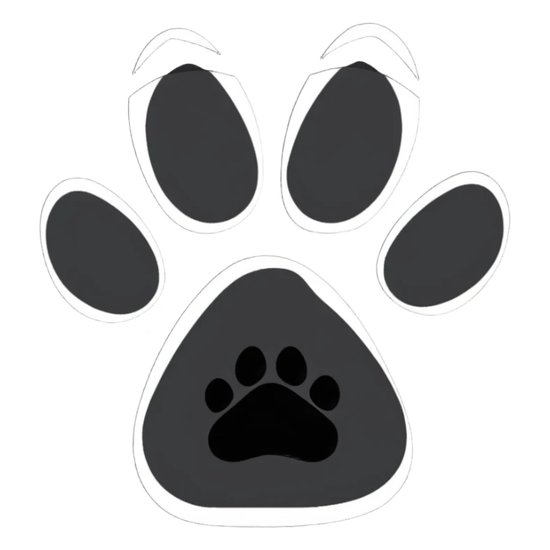 colored puppy paw print sticker