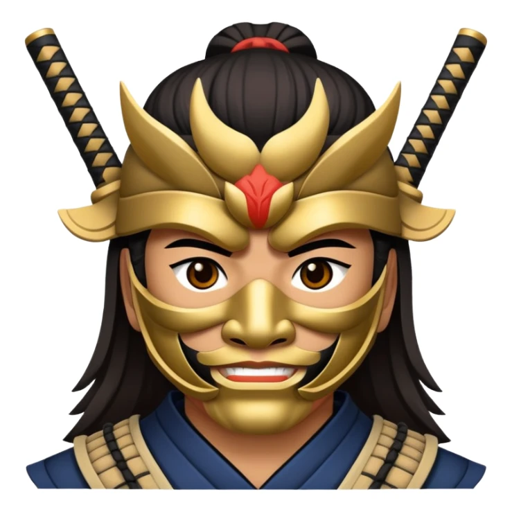 samurai wearing a traditional mask sticker