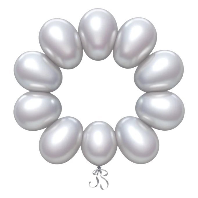 jeff koons style inflatable pearl necklace balloons sticker