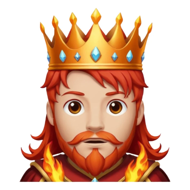 portrait of flame king sticker