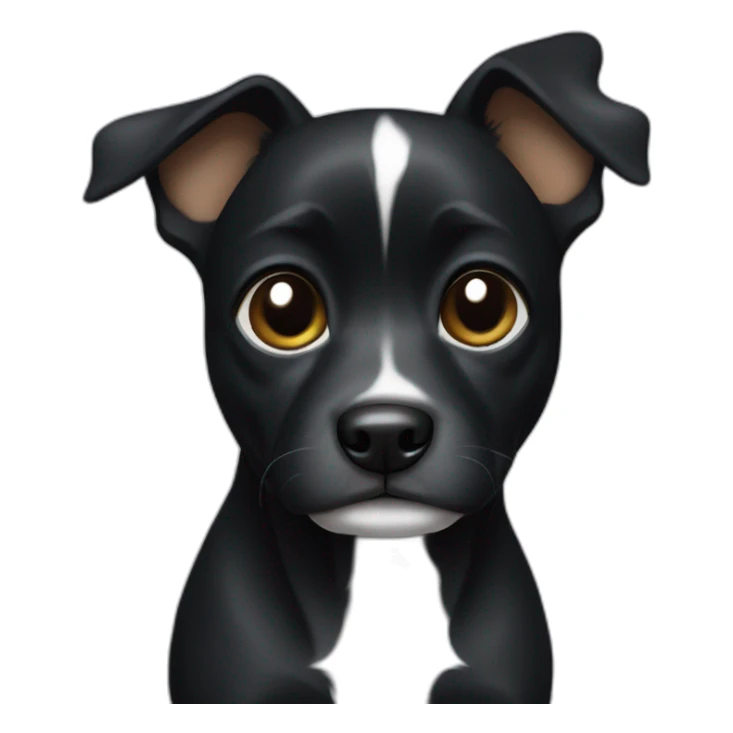 Black small dog with White spot sticker