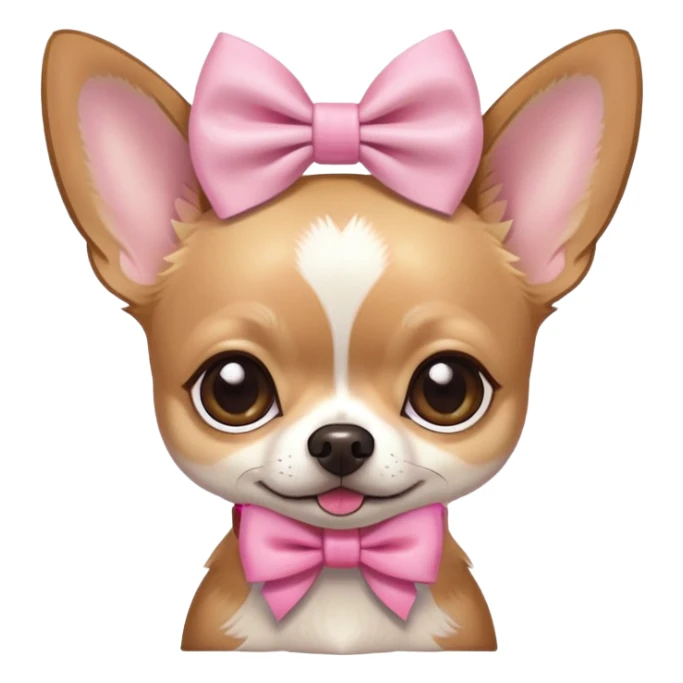 A Chihuahua with a pink bow sticker