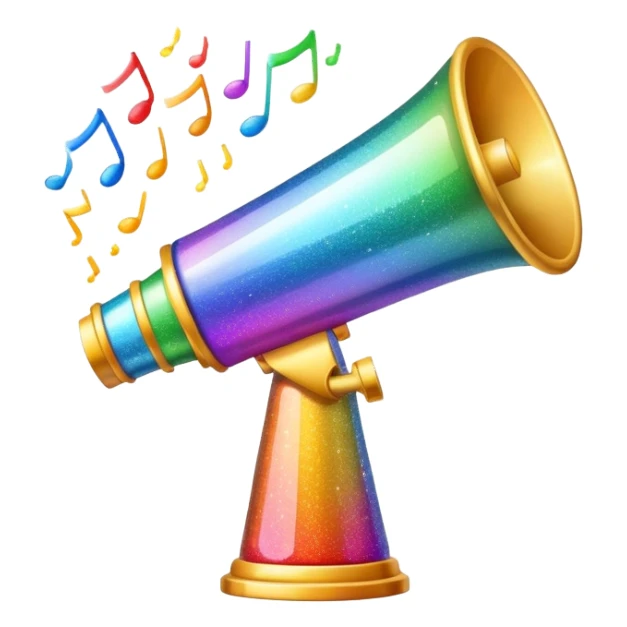  megaphone with sparkles and a growth chart. sticker